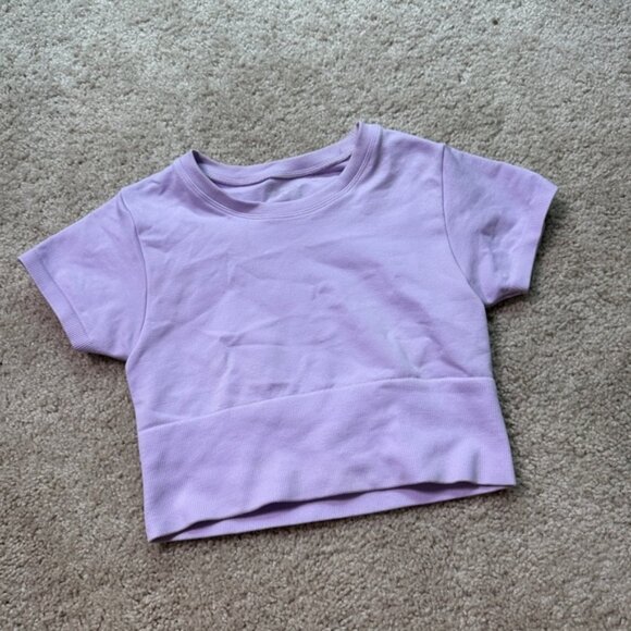 Aerie lavender athletic fitted crop top - Picture 1 of 4